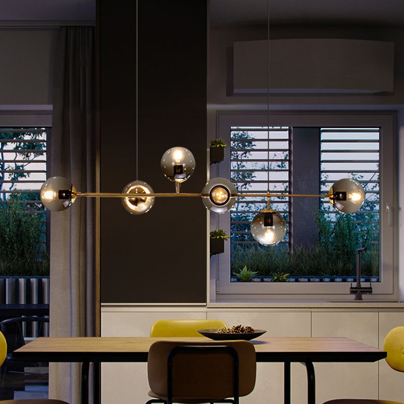 Lámpara colgante de comedor moderno lámpara de lámpara de lámpara de vidrio redondo para comedor