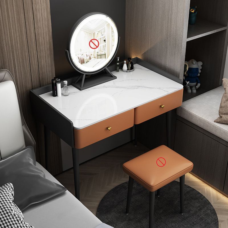 17.72" Wide Dressing Table Contemporary Stone Top Dressing Table with Drawer