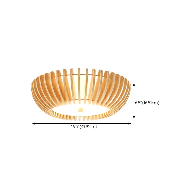 Nordic Ceiling Light Fixture Wooden LED Flush Mount for Living Room