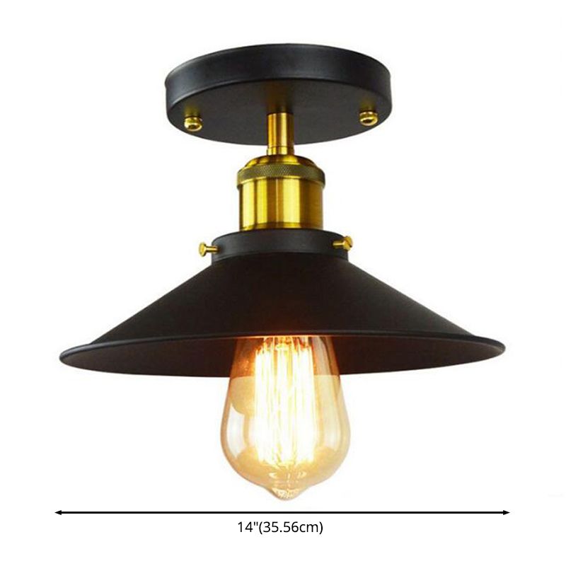 Modern Industrial Ceiling Light Lid Shape Light 1 Light Wrought Iron Bedroom Ceiling Light