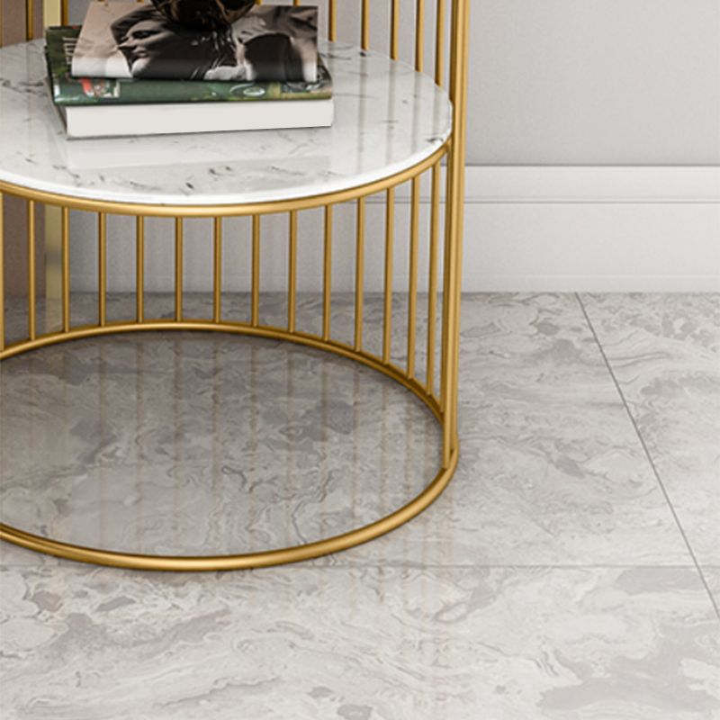 21.6" Tall Modern Style Sofa Side Accent Table Metal Drum End Table