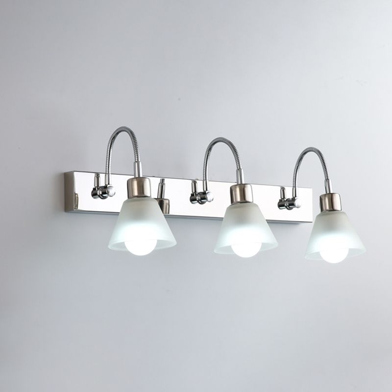 Modern Style Simplicity Mirror Light White Glass Flower Shade Wall Lamp for Bathroom
