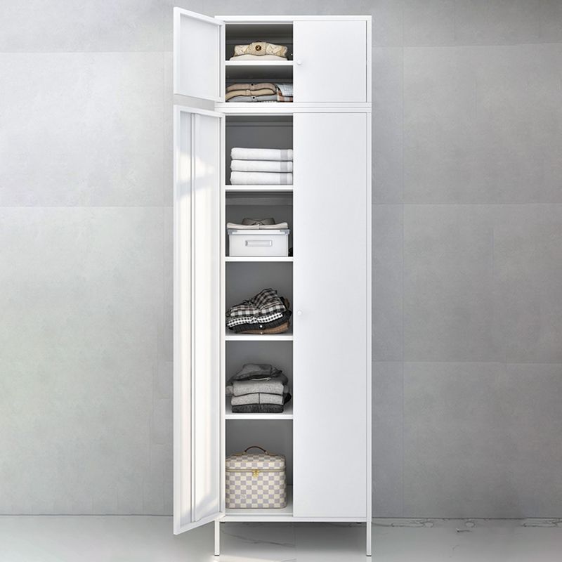 Steel Storage Cabinet Contemporary Non-Hanging Armoire for Home