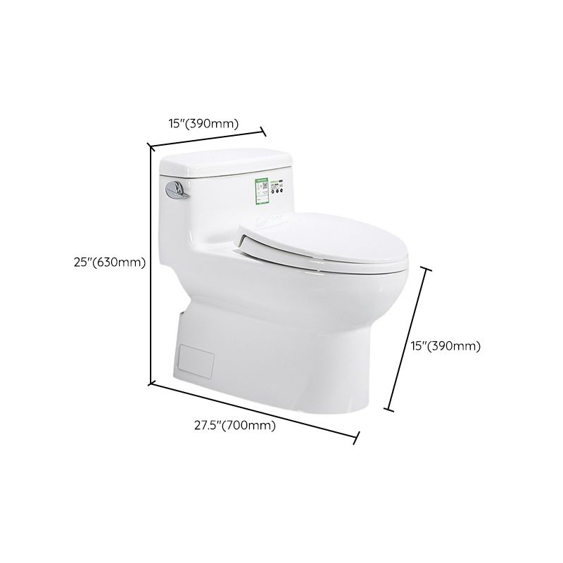 Traditional Ceramic Toilet Bowl One Piece Flush Toilet with Toilet Seat