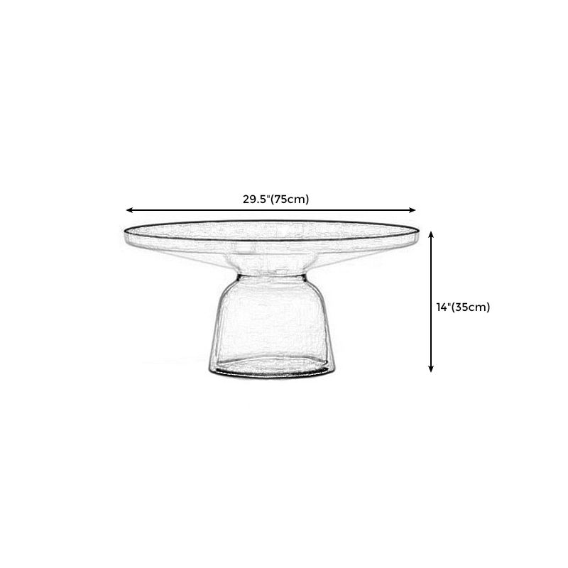 Pedestal Base Design Black Countertop Metal Frame Hand-made Glass Base Round Side Table