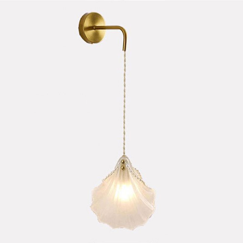 Modern 1-Light Shape Wall Light Fixtures Glass Wall Lamp for Bedroom