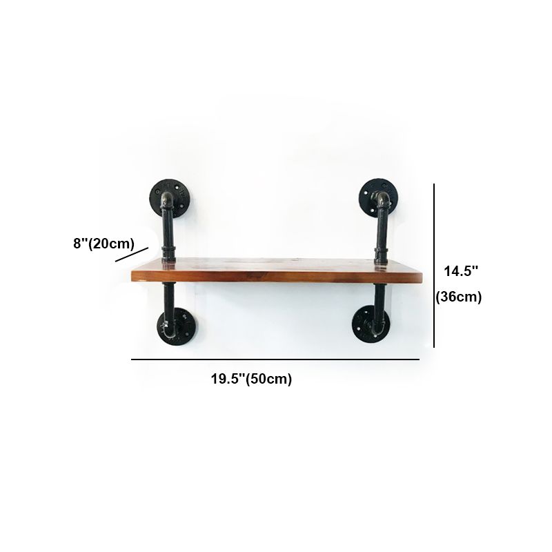 Industrial Style Bookshelf Wall Mounted Solid Wood Bookcase for Home Office