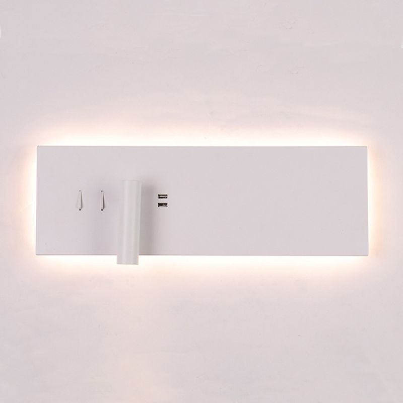 Modern Style Rectangle Shape Wall Sconce Metal 2 Lights Sconces for Bedroom