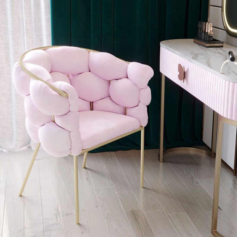 Nordic Design Armless Chair Velvet Solid Back Dining Chairs for Home