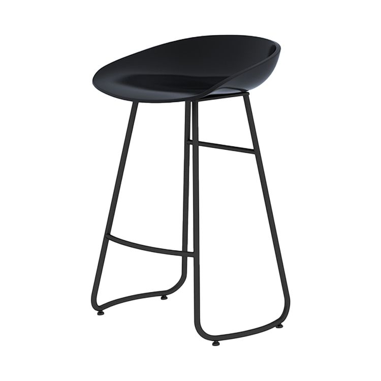 Modern Milk Tea Shop Low Back Stool Matte Finish Plastic Barstool