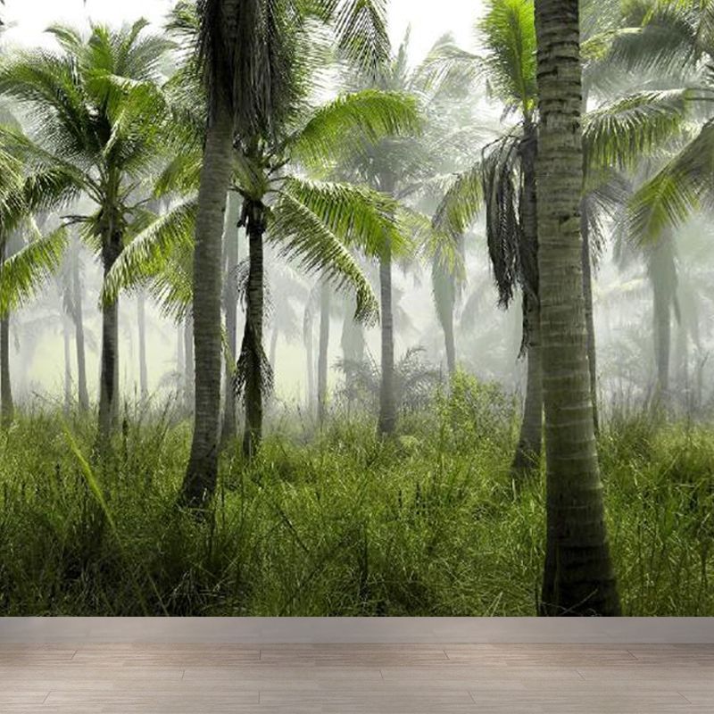 Lush Trees and Leaves Mural Decal for Dining Forest Landscape Wall Art, Personalized