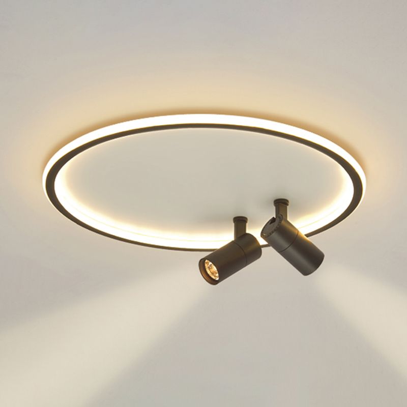 Plafonnier LED moderne en aluminium à montage encastré circulaire à angle réglable avec 2 spots