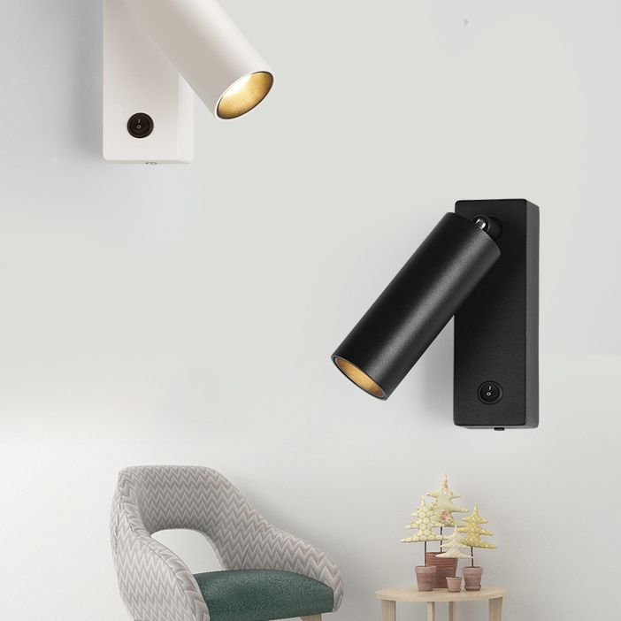 Lámpara de pared rectangular de aluminio de lectura de LED minimalista moderno con sombra acrílica