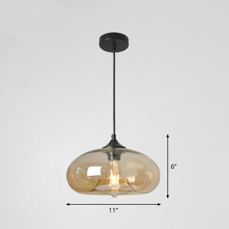 Moderne ellips suspensielamp glas 1 kop eettafel hanglamp in het zwart