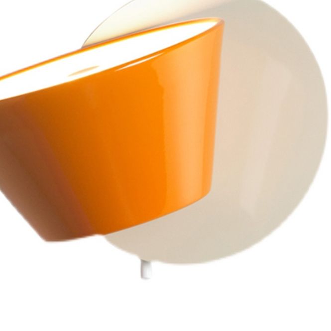 1 Light Drum Wall Sconce Modern Style Metal Wall Lighting for Living Room