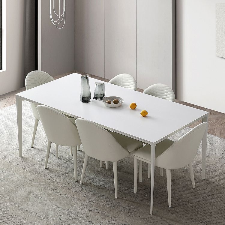 Dining Set Contemporary with Sintered Stone Dining Table and Upholstered Chairs