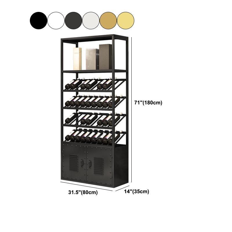 Metal Floor Wine Bottle & Glass Rack Modern Wine Holder Rack with Shelf