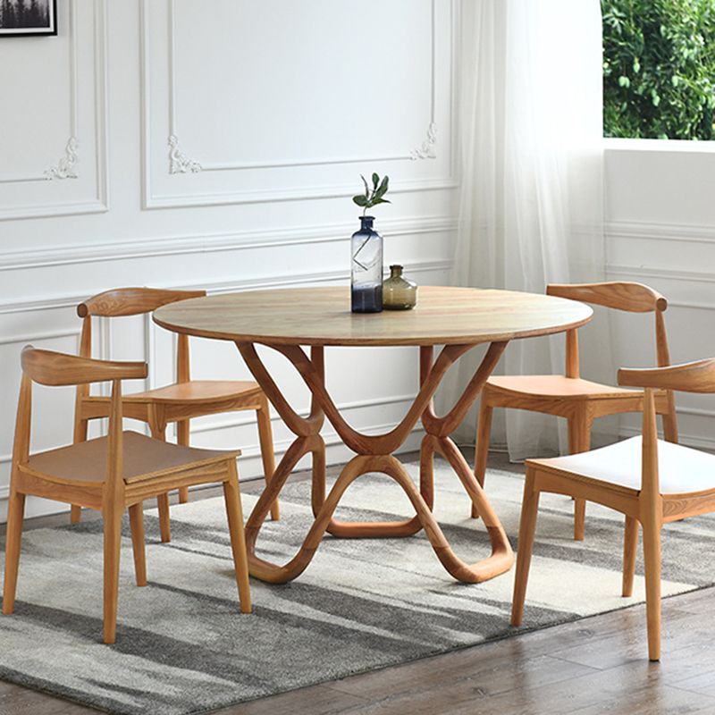 Contemporary Side Chair Wood Open Back Dining Room Chair for Indoor