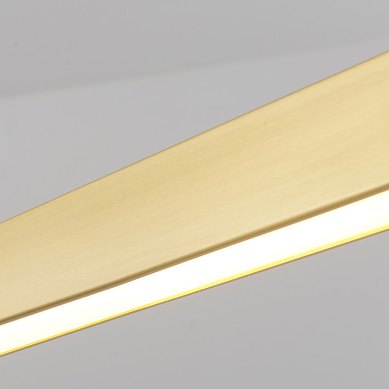 Contemporary Simplicity Island Light Acrylic Shade Long Strip Hanging Lamp in Gold