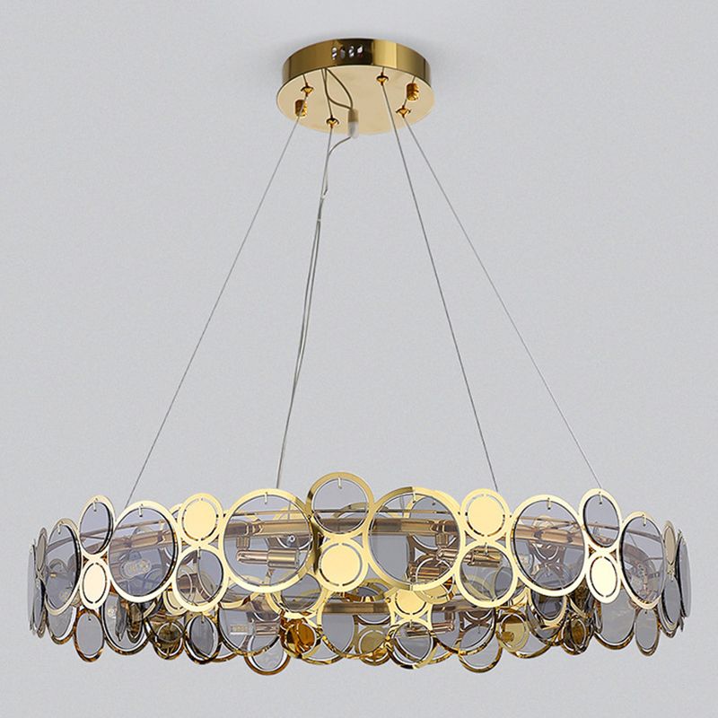Postmodern Simplicity Circular Chandelier Light Fixtures Glass Hanging Pendant Lights for Restaurant