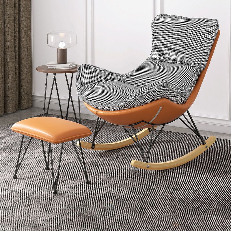 Solid Wood Rocking Chair Contemporary Rocker Chair with Padded Seat