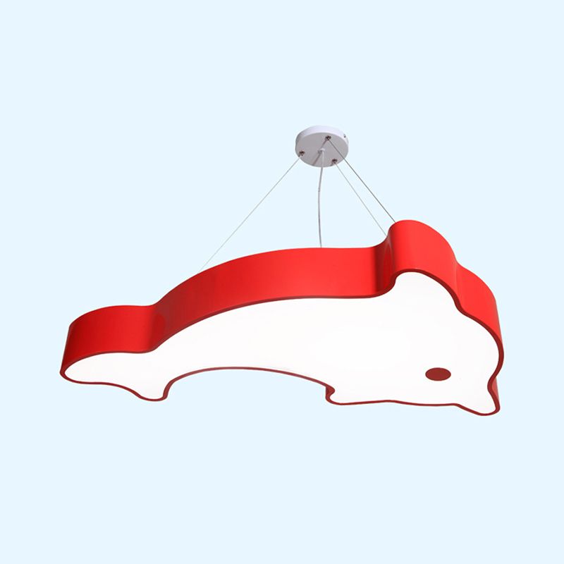 LED Bedroom Chandelier Minimalist Hanging Pendant Light with Dolphin Acrylic Shade
