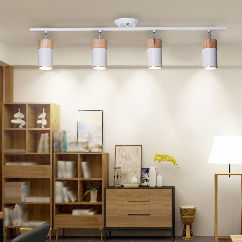 Cylindrique Shape Rail Ceiling Lamp Modern Aluminium Flush Mount for Clothing Store