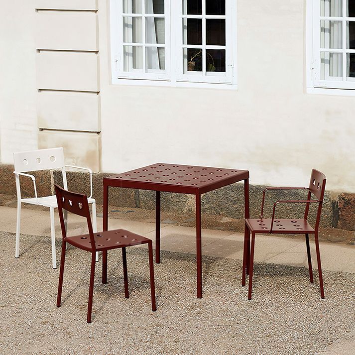 Industrial Metal Dining Side Chair Open Back Stacking Outdoor Chair