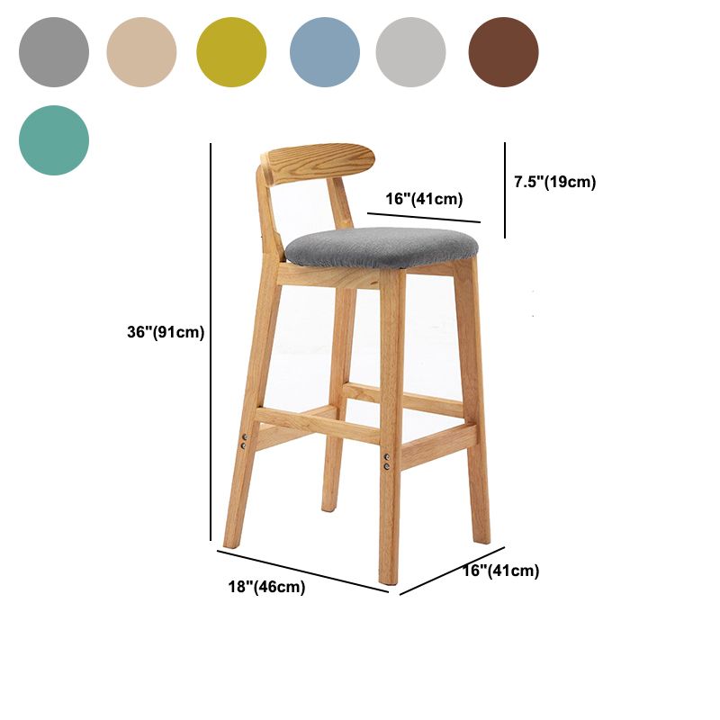 Modern Rubberwood Dessert Shop Barstool Footrest Matte Finish Stool
