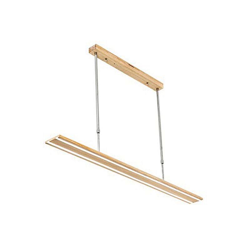 Moderner 1-Licht-LED-Drop-Anhänger mit Holzschatten hell/dunkler Holz Getreide Lineare Deckenleuchte