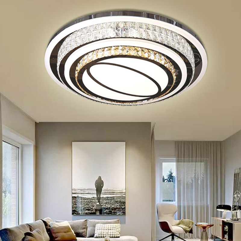 Geometric Crystal LED Ceiling Light in Modern Creative Style Stainless-Steel Ceiling Fixture for Living Room