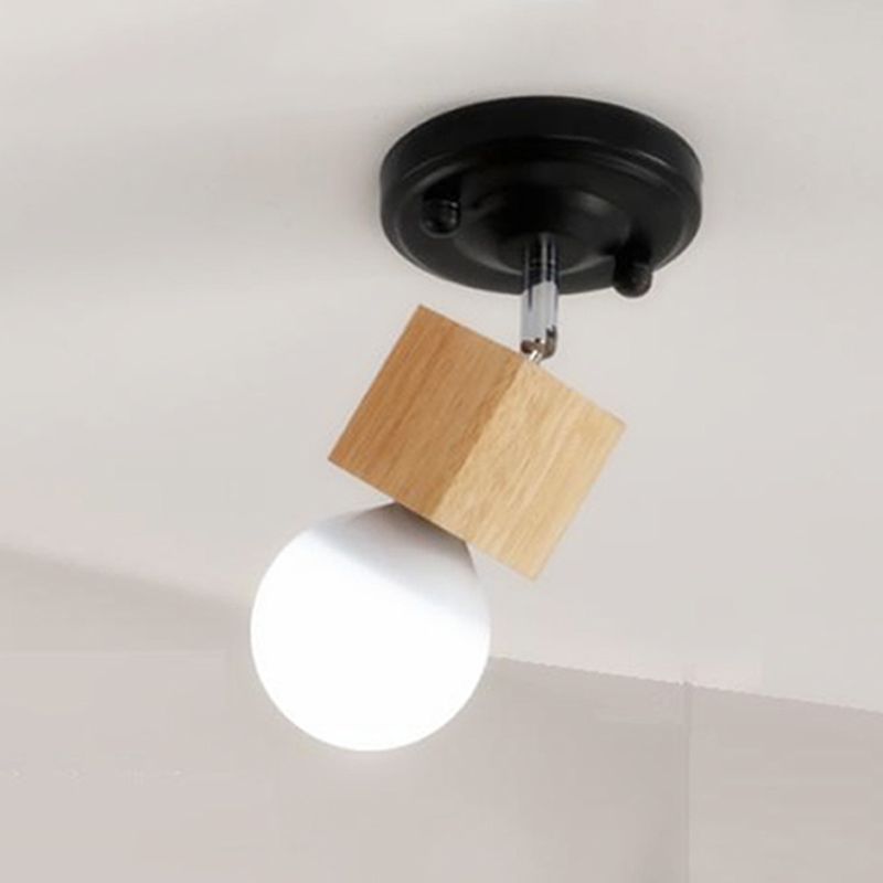 Modern Simple Wall Lamp Wooden Wall Vanity Lights for Powder Room Washroom