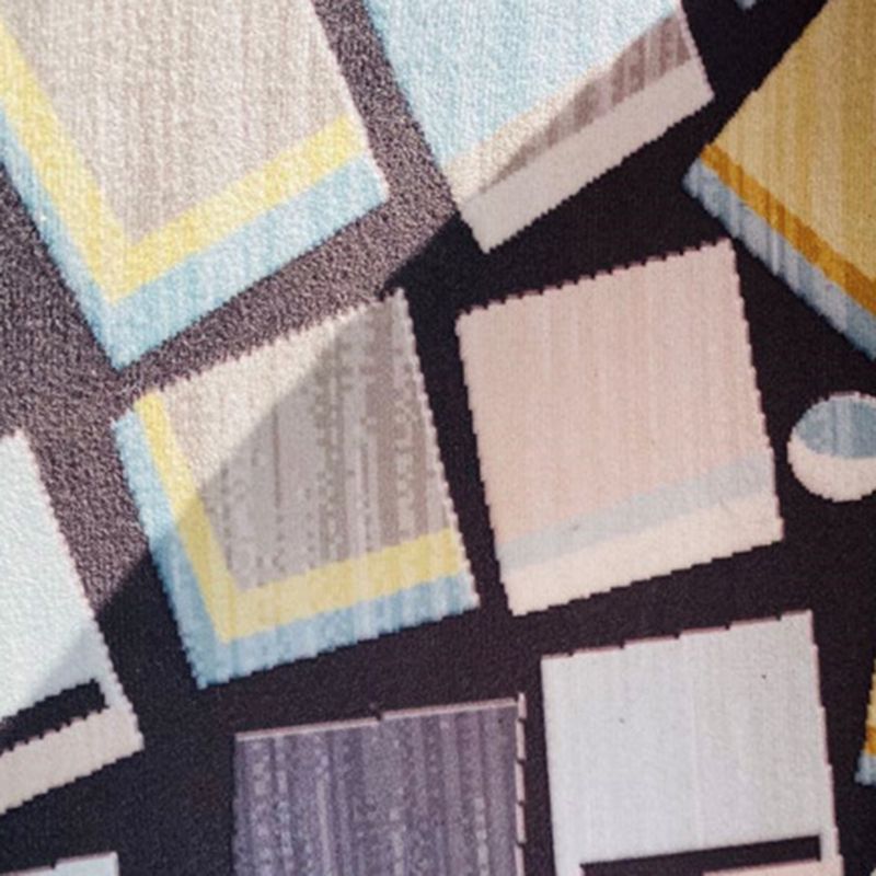 Modern Style Abstract Painting Rug Polyester Area Rug Washable Carpet for Living Room