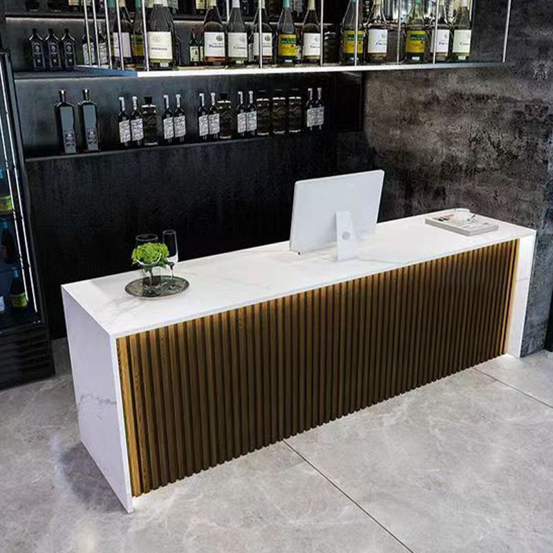 Modern Stone Rectangle Bar Table Storable Table for Milk Tea Shop