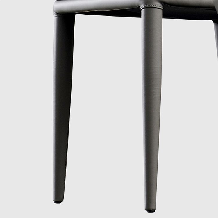 Silla de comedor moderna de piel sintética, silla sin brazos de metal para uso doméstico, para restaurante