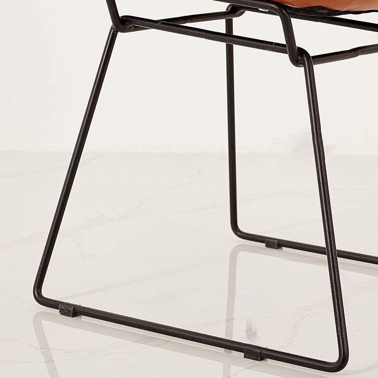 Silla de comedor de estilo moderno, silla auxiliar sin brazos con patas de metal para cocina (juego de 2)