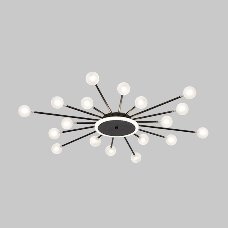 Radial Bedroom Flush Mount Fixture Metal LED Minimalistic Close to Ceiling Light