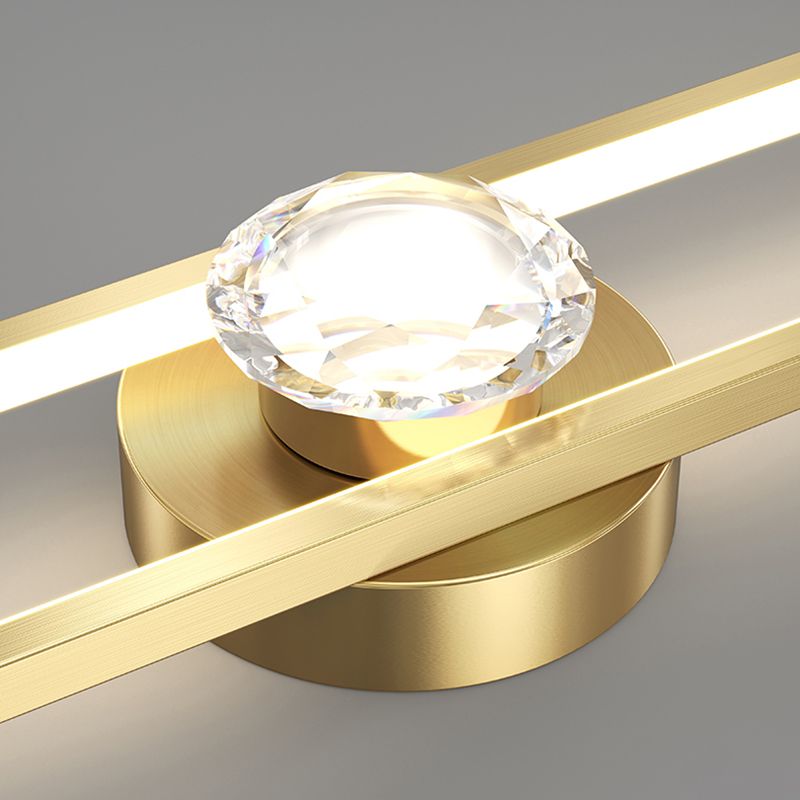 Metal LED Modern Wall Sconce Linear Shape Vanity Lamp with Acrylic Shade for Bathroom