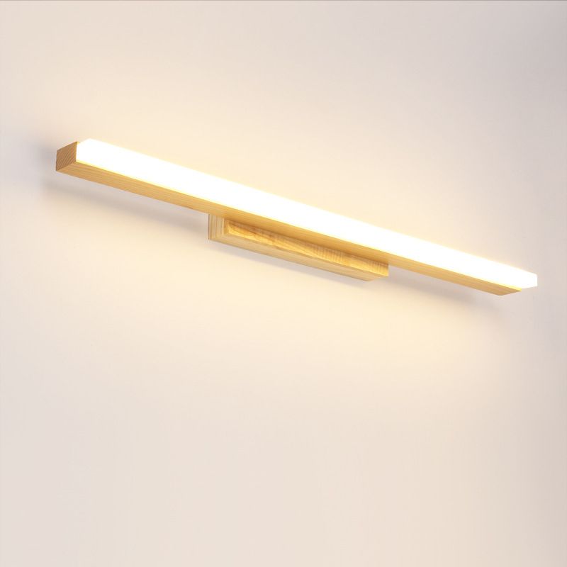 Miroir en bois simple moderne Miroir Light Rectangle LED Vanité LED pour chambre à coucher
