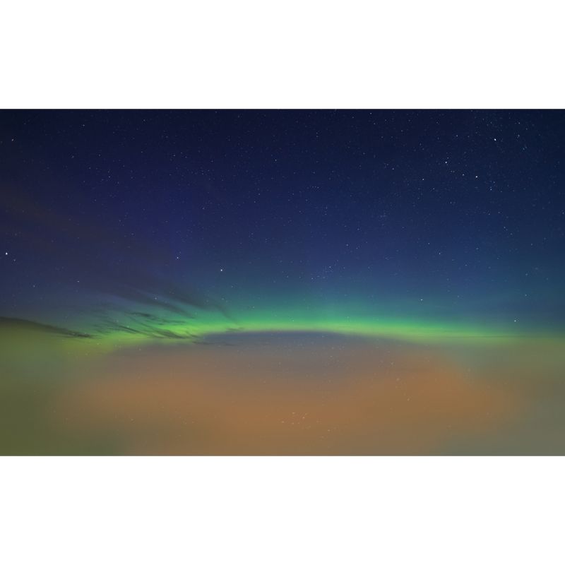 Full Size Arched Aurora Mural Wallpaper Minimal Dreamy Starry Wall Decor in Aqua