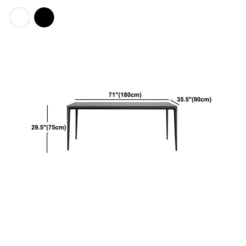 Stone Top Dining Table Modern Dining Table with 4 Metal Legs