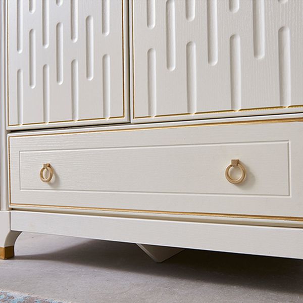 Solid Wood Wardrobe Cabinet French Country White Wardrobe Armoire