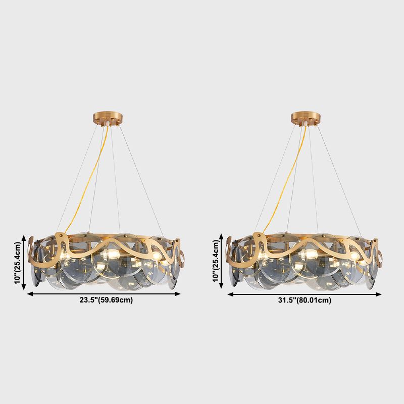 Lámpara de lámpara de lámpara de estilo mínimo de forma redonda de vidrio colgante para dormitorio