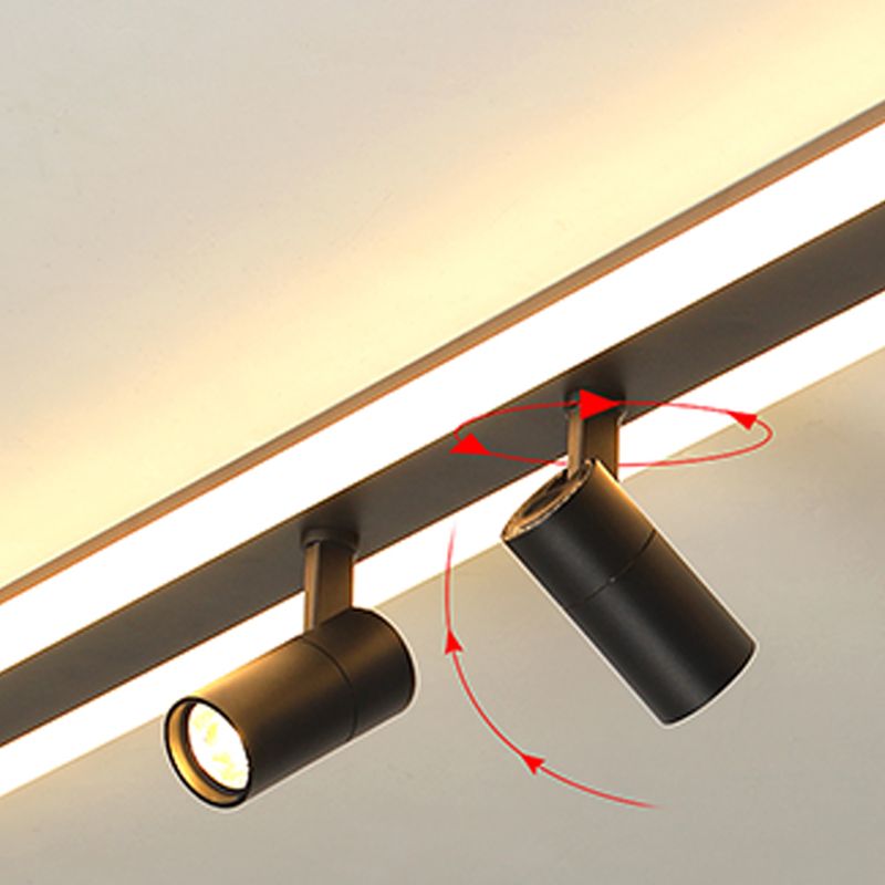 Geometry Shape LED Rail Ceiling Lamp Modern Simple Style Iron Flush Mount for Living Room