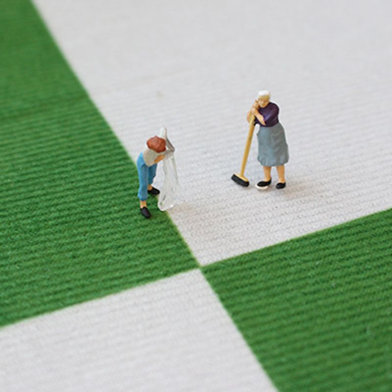 Brown Check Pattern Rug Modern Polyester Rug Washable Rug for Drawing Room