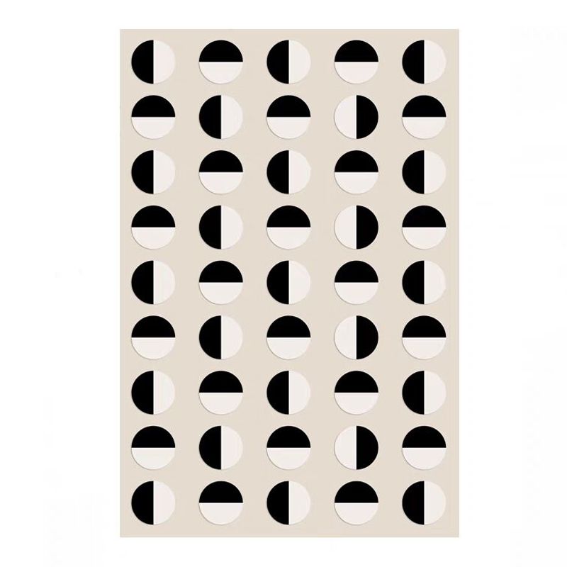 Fancy Modern Area Rug Geometric Pattern Polyester Area Carpet Non-Slip Backing Rug for Home Decor