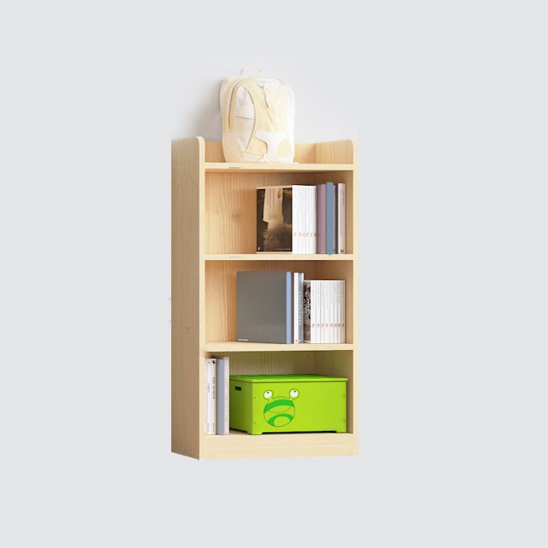 Contemporary Wooden Vertical Book Shelf Closed Back Brown Shelf Bookcase for Study Room