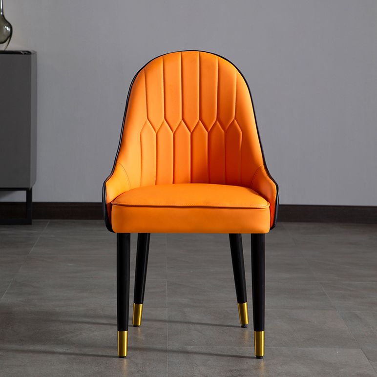 Faux Leather Armless Dining Chairs Glam Dining Side Chair for Home
