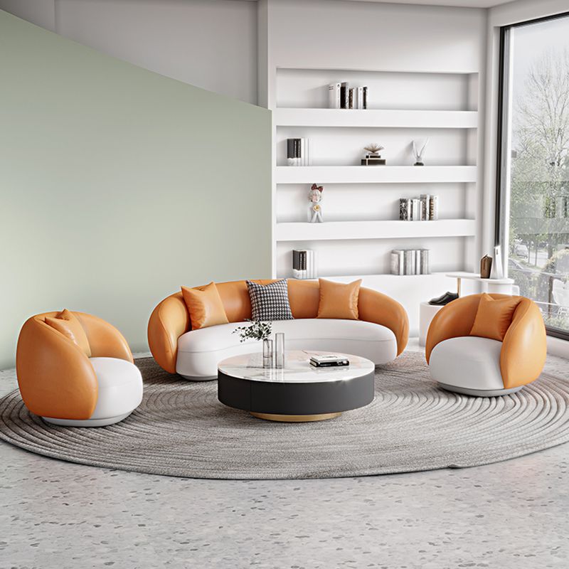 Contemporary Sloped Arm Sofa 28.34 Feet Tall Curved Sofa for Living Room