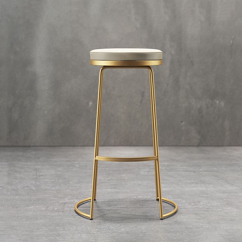 Glam Leather Bar Stool Backless Counter Stool for Bristol with Metal Legs